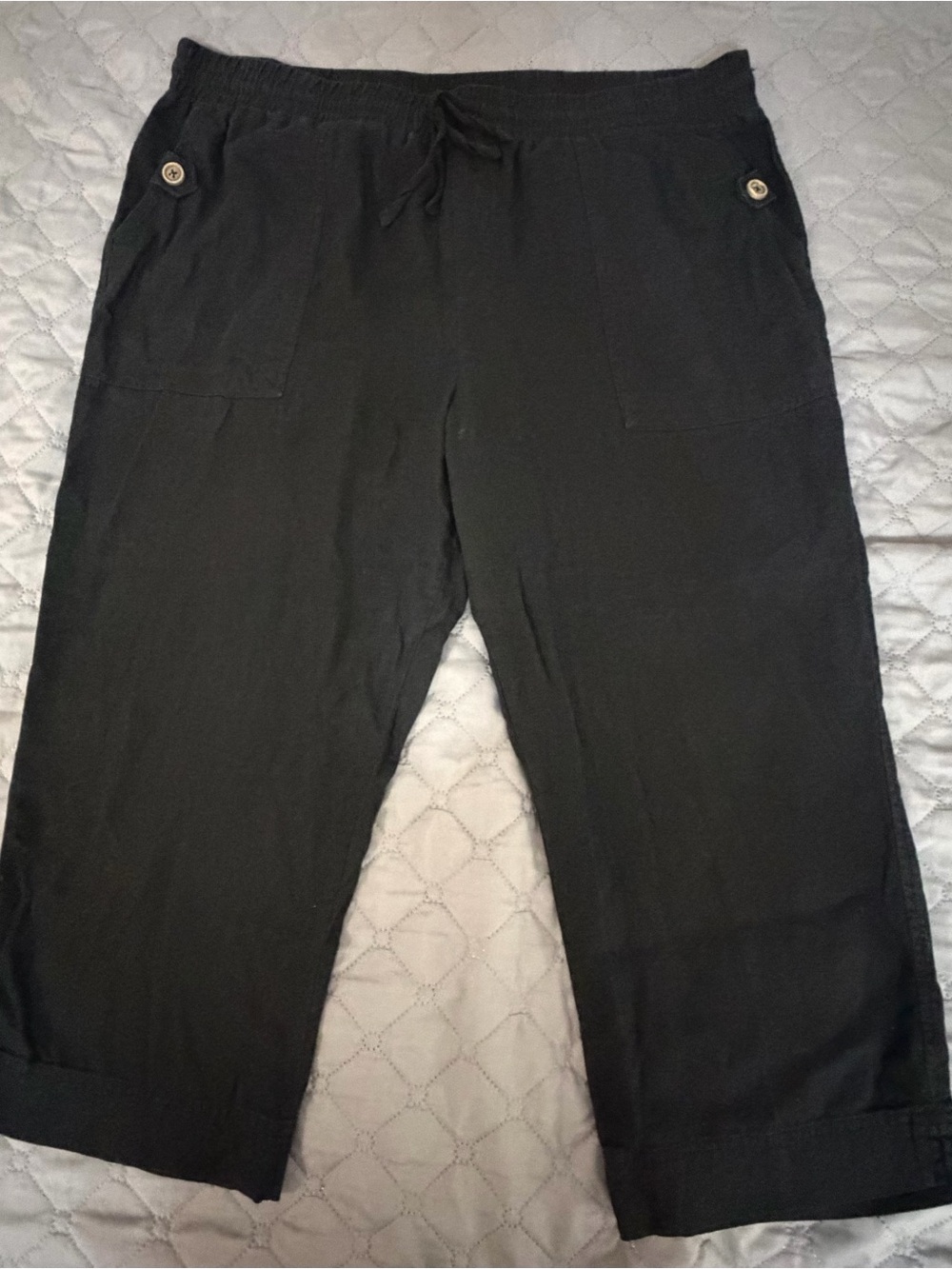 Westbound Black Cropped Drawstring Jogger Pants